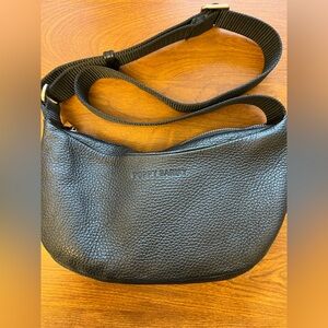 Black Pebbled Leather Crossbody Bag